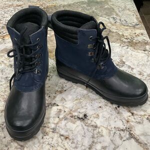 9 M Navy and Black Totes Waterproof Boots